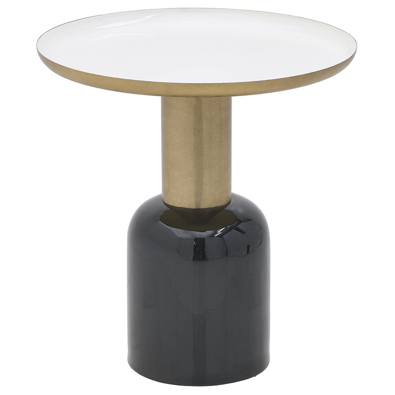 Круглый металлический приставной стол Calem Side Table White Черный Золотой Белый Круглый металлический приставной стол Calem Side Table White Черный Золотой Белый в Брянске | Loft Concept