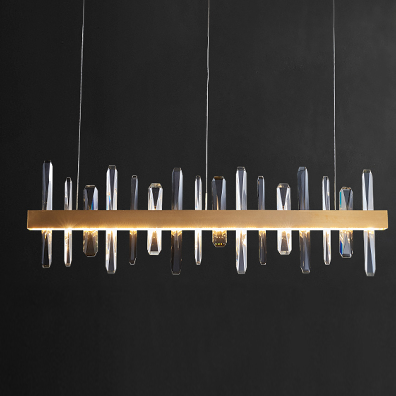 Люстра Gertrudis Chandelier line Латунь Прозрачный Люстра Gertrudis Chandelier line Латунь Прозрачный в Брянске | Loft Concept