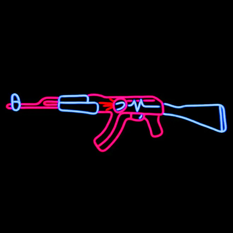 Неоновая настенная лампа Machine Gun Neon Wall Lamp Прозрачный Розовый Голубой Неоновая настенная лампа Machine Gun Neon Wall Lamp Прозрачный Розовый Голубой в Брянске | Loft Concept