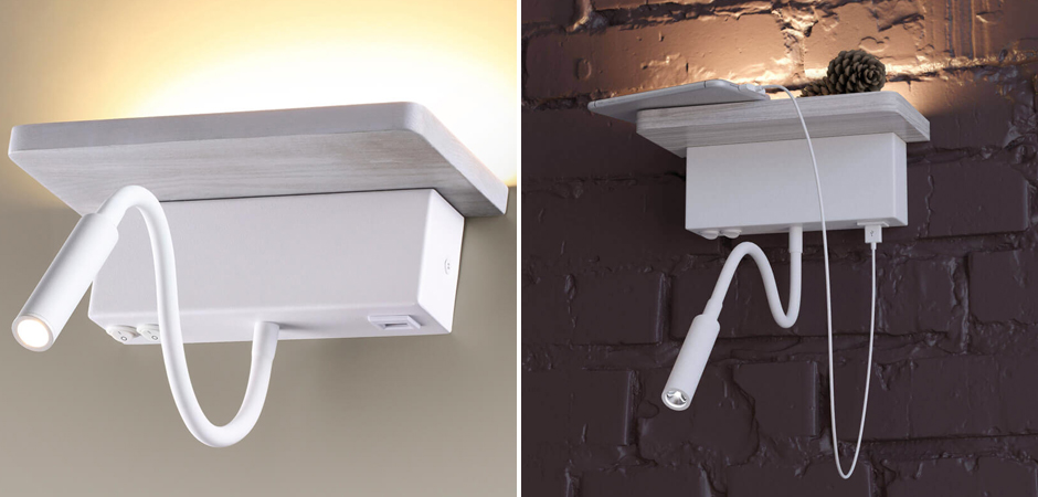 Бра Shirk Белое с USB входом Бра Shirk Белое с USB входом - Loft-Concept в Брянске