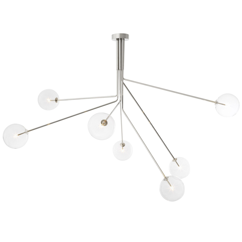 Люстра Eichholtz Chandelier Topaz Nickel Никель Прозрачный Люстра Eichholtz Chandelier Topaz Nickel Никель Прозрачный в Брянске | Loft Concept