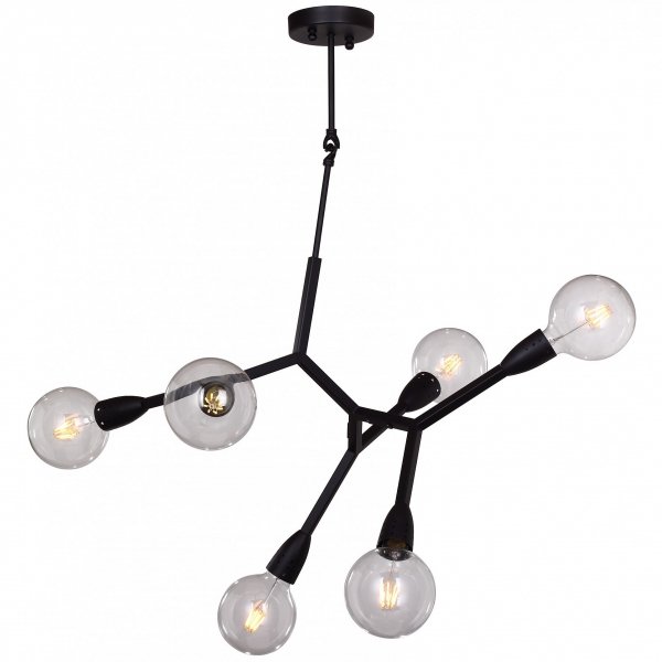 Люстра Polygon Chandelier 6 Black Черный Люстра Polygon Chandelier 6 Black Черный в Брянске | Loft Concept