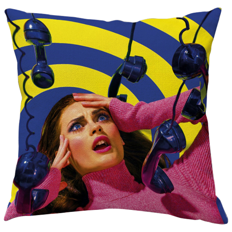 Декоративная подушка Seletti Cushion Phone Желтый Синий Розовый Декоративная подушка Seletti Cushion Phone Желтый Синий Розовый в Брянске | Loft Concept