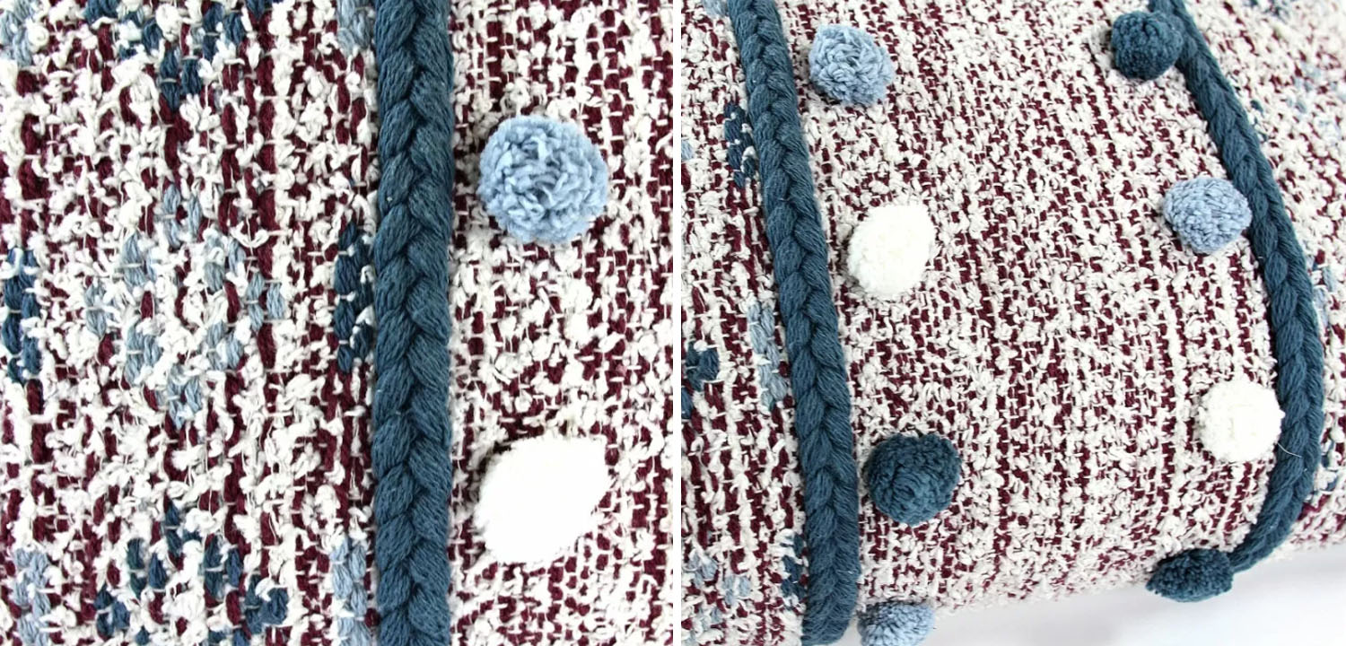 Подушка Lari Blue Ikat с кисточками - фото №1