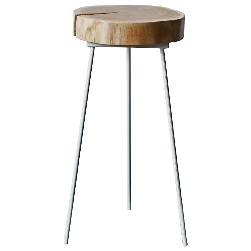 Приставной стол Hines Industrial Metal Rust Side Table Белый Светлый дуб Приставной стол Hines Industrial Metal Rust Side Table Белый Светлый дуб в Брянске | Loft Concept