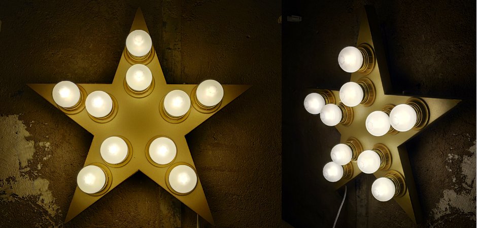 Настенный светильник Star золотая звезда Настенный светильник Star золотая звезда - Loft-Concept в Брянске