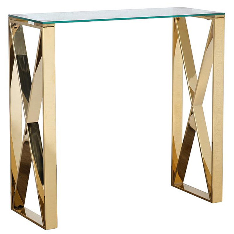 Консоль Golden Luxury II Console Золотой Прозрачное Стекло Консоль Golden Luxury II Console Золотой Прозрачное Стекло в Брянске | Loft Concept