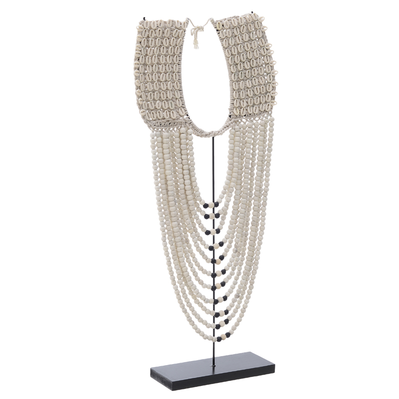 Этническое ожерелье на подставке Seashell Necklace Бежевый Черный в Брянске | Loft Concept 