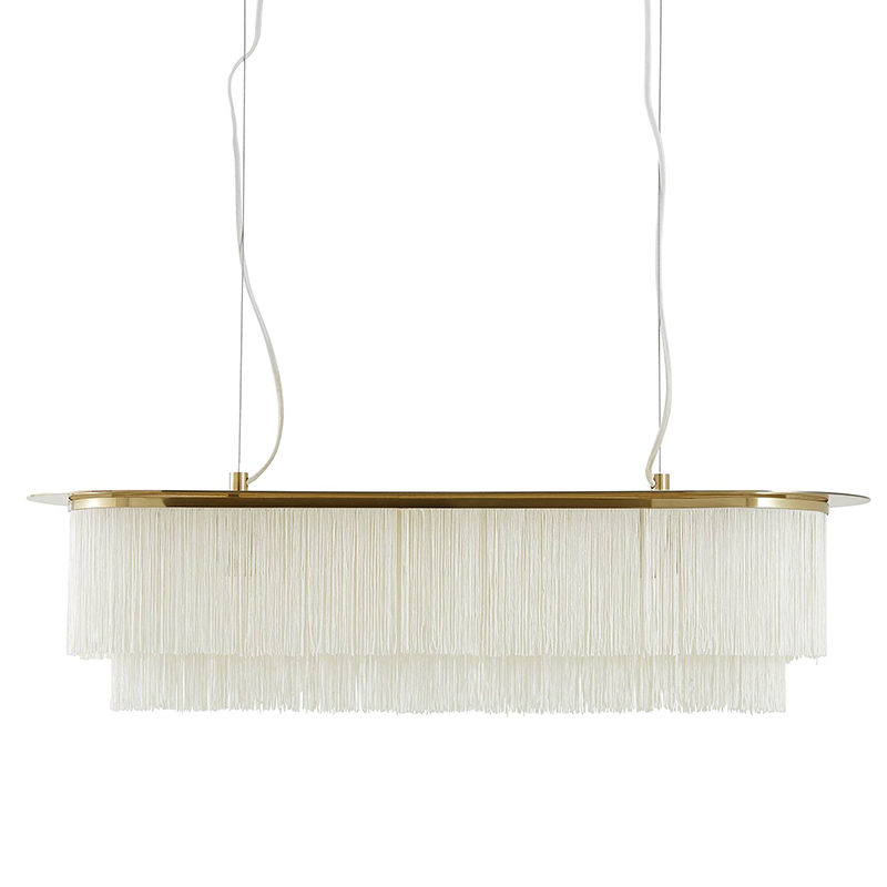 Люстра Houtique Linear Chandelier Cream Кремовый Латунь Люстра Houtique Linear Chandelier Cream Кремовый Латунь в Брянске | Loft Concept