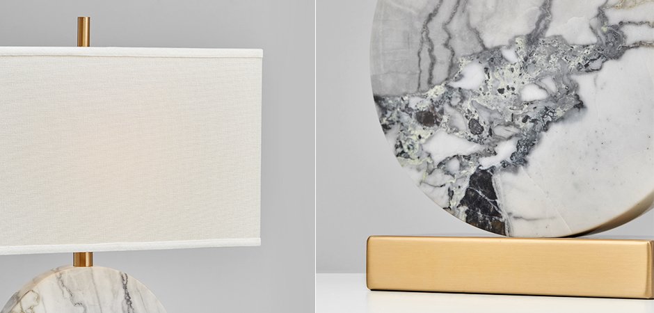 Настольная лампа Lua Grande Table Lamp gray marble Настольная лампа Lua Grande Table Lamp gray marble - Loft-Concept в Брянске
