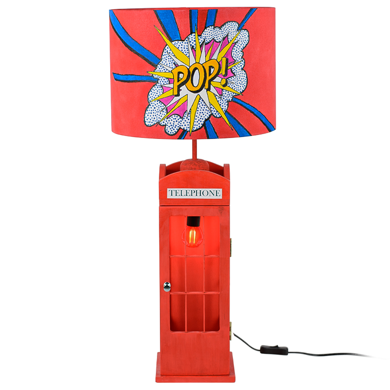 Настольная лампа Red Phone Booth Pop Lamp Красный Мульти Настольная лампа Red Phone Booth Pop Lamp Красный Мульти в Брянске | Loft Concept