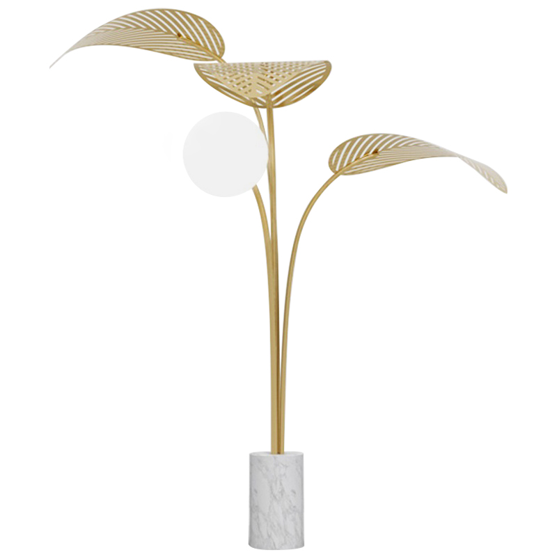 Торшер Palm Tree Light One Floor Lamp Золотой Белый Белый Мрамор Bianco Торшер Palm Tree Light One Floor Lamp Золотой Белый Белый Мрамор Bianco в Брянске | Loft Concept