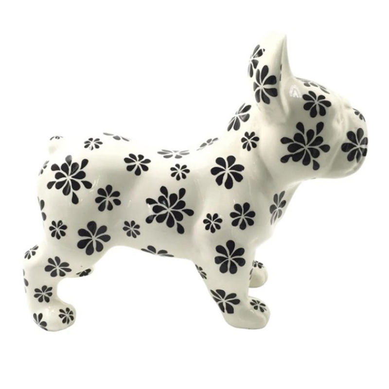 Статуэтка Bulldog black petals Белый Черный Статуэтка Bulldog black petals Белый Черный в Брянске | Loft Concept