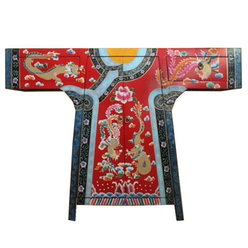 Красная Консоль в Китайском Стиле из сосны ручная роспись Red Oriental Robe Красный (Red) Мульти Красная Консоль в Китайском Стиле из сосны ручная роспись Red Oriental Robe Красный (Red) Мульти в Брянске | Loft Concept