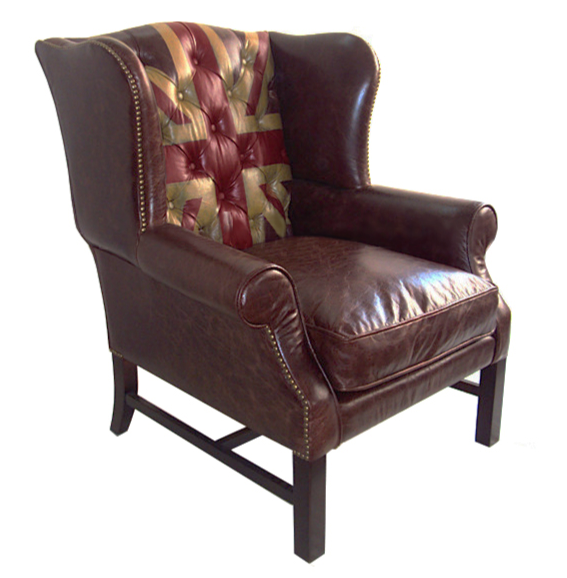 Кресло Leather Аrmchair Union Jack Коричневый Кресло Leather Аrmchair Union Jack Коричневый в Брянске | Loft Concept