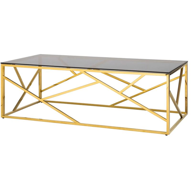 Столик кофейный Geometry Serene Phoenix Gold Золотой Стекло Смок Столик кофейный Geometry Serene Phoenix Gold Золотой Стекло Смок в Брянске | Loft Concept