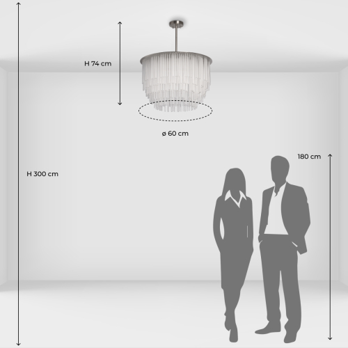 Люстра круглая с прозрачными стеклянными трубками Nembus в Брянске