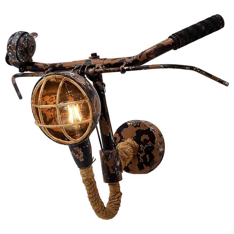 Бра Bicycle Handlebar Wall Lamp Коричневый Коричневый винтаж Бра Bicycle Handlebar Wall Lamp Коричневый Коричневый винтаж в Брянске | Loft Concept