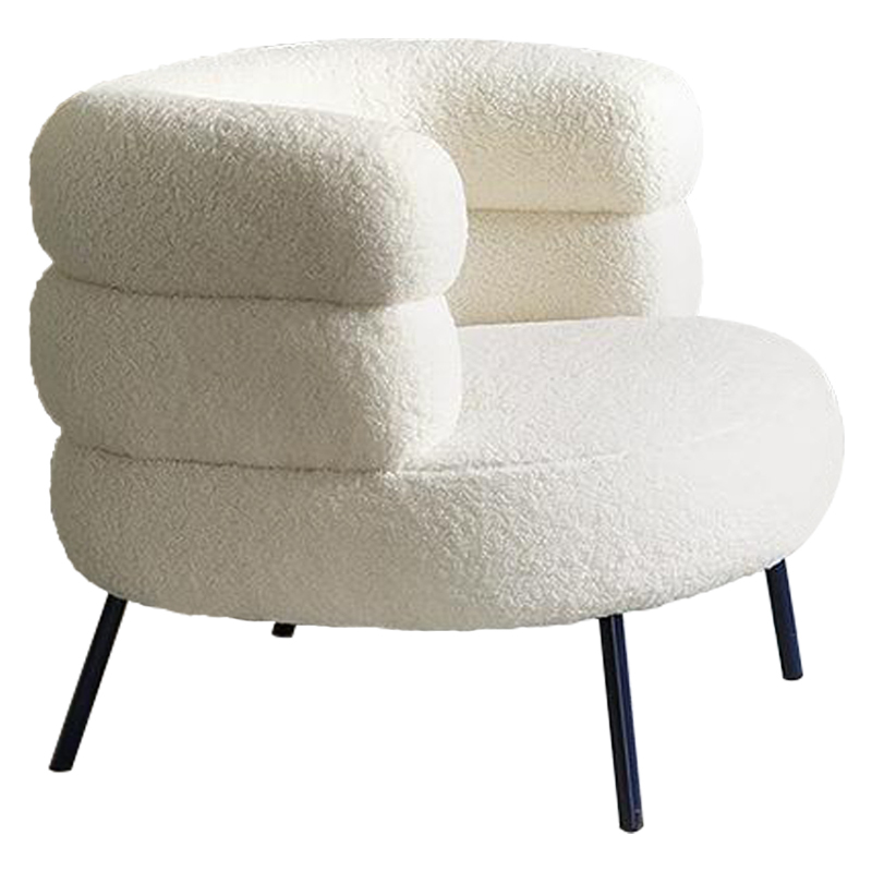 Кресло Boyle White Boucle Armchair Белый Черный Кресло Boyle White Boucle Armchair Белый Черный в Брянске | Loft Concept