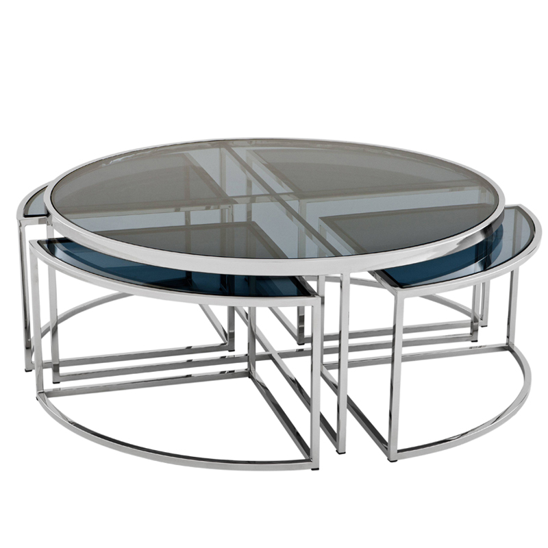Кофейный стол Eichholtz Coffee Table Padova Stainless steel Нержавеющая сталь Стекло Смок Кофейный стол Eichholtz Coffee Table Padova Stainless steel Нержавеющая сталь Стекло Смок в Брянске | Loft Concept