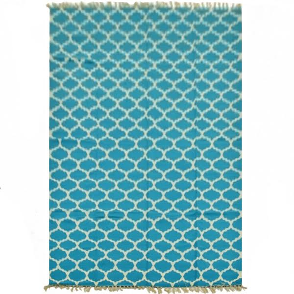 Ковер Ornament Cotton Blue 100% хлопок Голубой пастельный Ковер Ornament Cotton Blue 100% хлопок Голубой пастельный в Брянске | Loft Concept