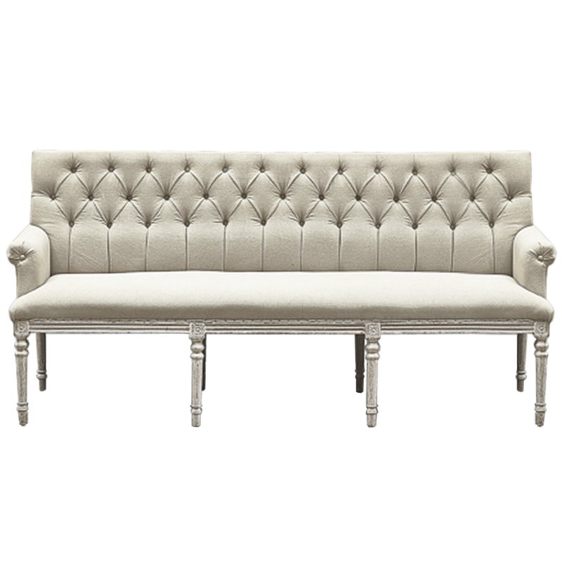 Диван Luxe Soho Dining Bench Sofa ivory ( слоновая кость ) Дерево Серый Диван Luxe Soho Dining Bench Sofa ivory ( слоновая кость ) Дерево Серый в Брянске | Loft Concept
