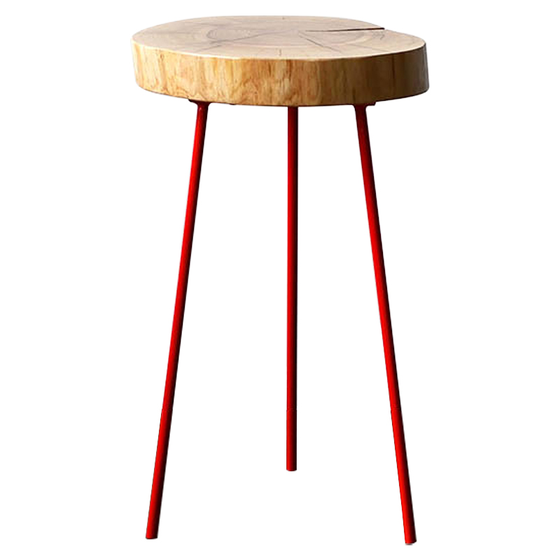 Приставной стол Jonty Industrial Metal Rust Side Table Светлый дуб Красный Приставной стол Jonty Industrial Metal Rust Side Table Светлый дуб Красный в Брянске | Loft Concept