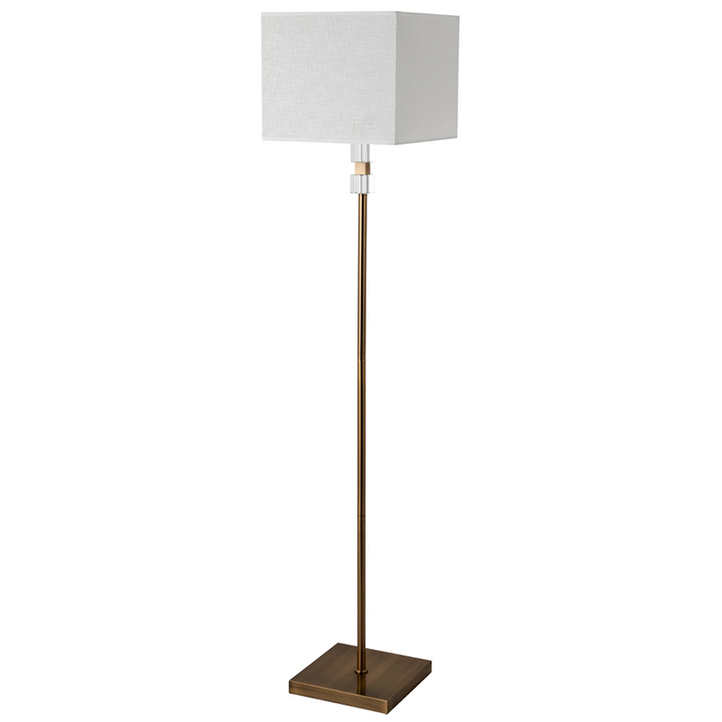 Торшер Tradonico Floor Lamp Brass Латунь Белый Прозрачный Торшер Tradonico Floor Lamp Brass Латунь Белый Прозрачный в Брянске | Loft Concept