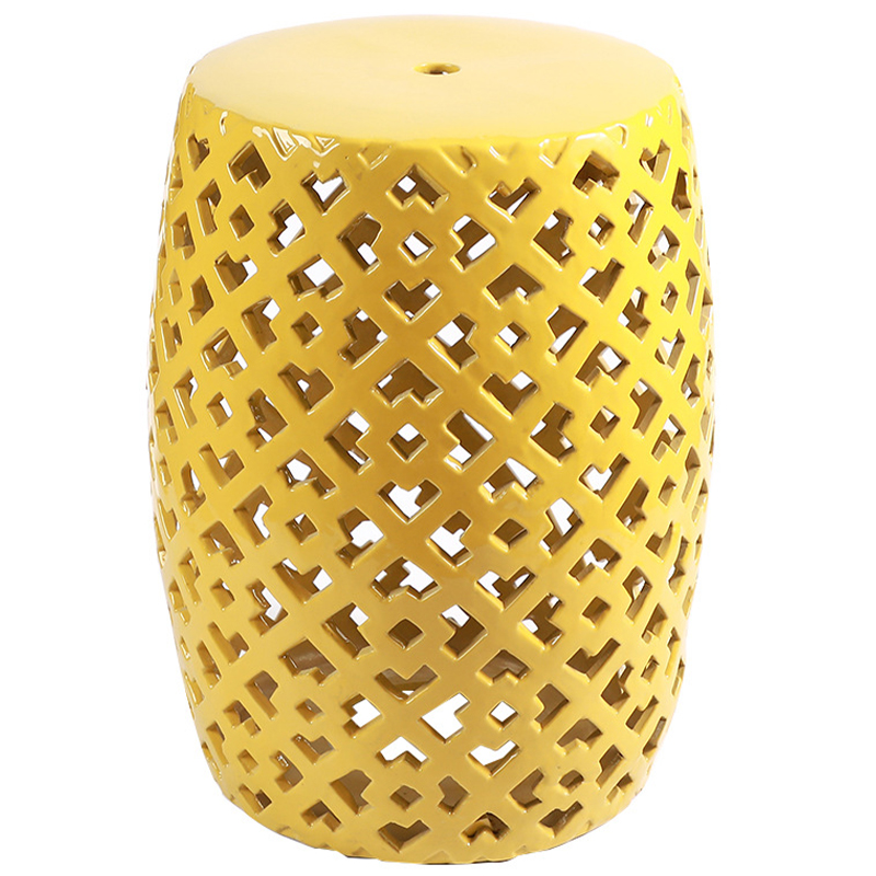 Керамический табурет Yellow Ornament Ceramic Stool Желтый Керамический табурет Yellow Ornament Ceramic Stool Желтый в Брянске | Loft Concept