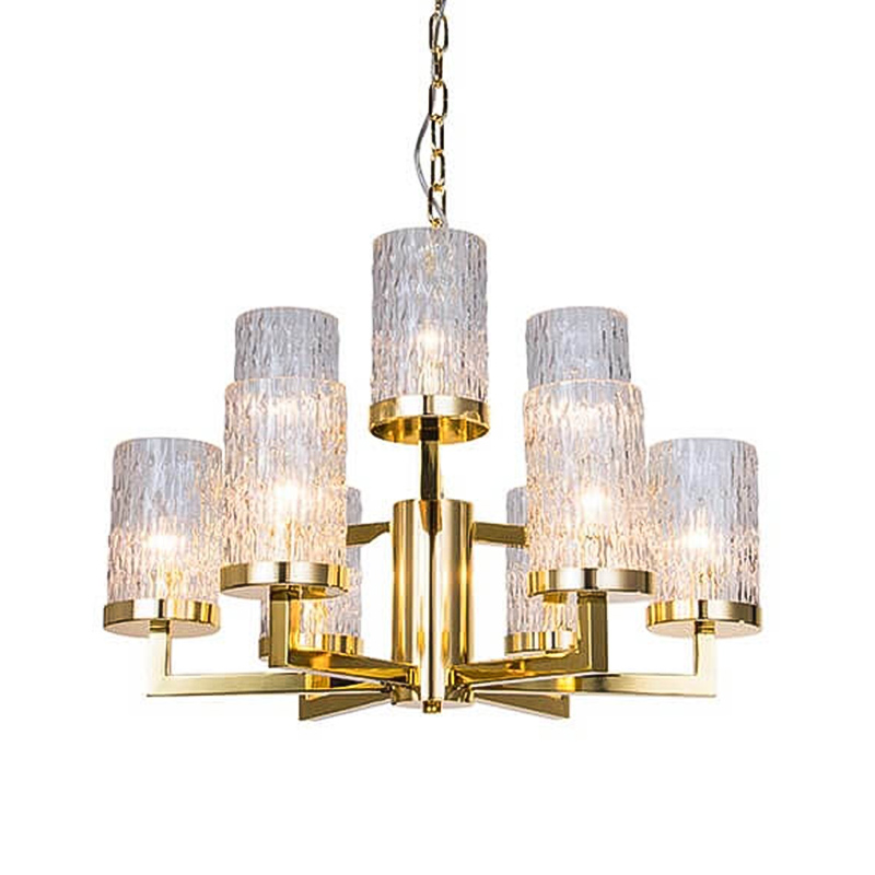 Люстра Estebe Glass Gold Chandelier 9 Прозрачный Золотой Люстра Estebe Glass Gold Chandelier 9 Прозрачный Золотой в Брянске | Loft Concept