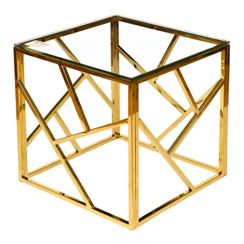 Приставной стол Serene Furnishing Gold Clear Glass Top Side Table Золотой Прозрачное Стекло Приставной стол Serene Furnishing Gold Clear Glass Top Side Table Золотой Прозрачное Стекло в Брянске | Loft Concept