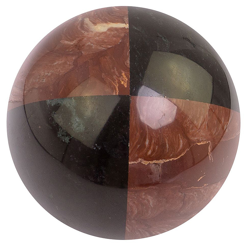 Шар декоративный из натуральных камней Лемезит и Долерит Natural Stone Spheres 12 см Красный Черный Белый в Брянске | Loft Concept 