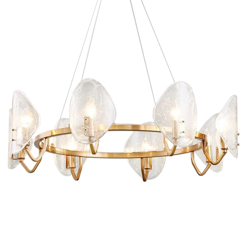 Люстра Nazaire Glass Chandelier Латунь Прозрачное Стекло Люстра Nazaire Glass Chandelier Латунь Прозрачное Стекло в Брянске | Loft Concept