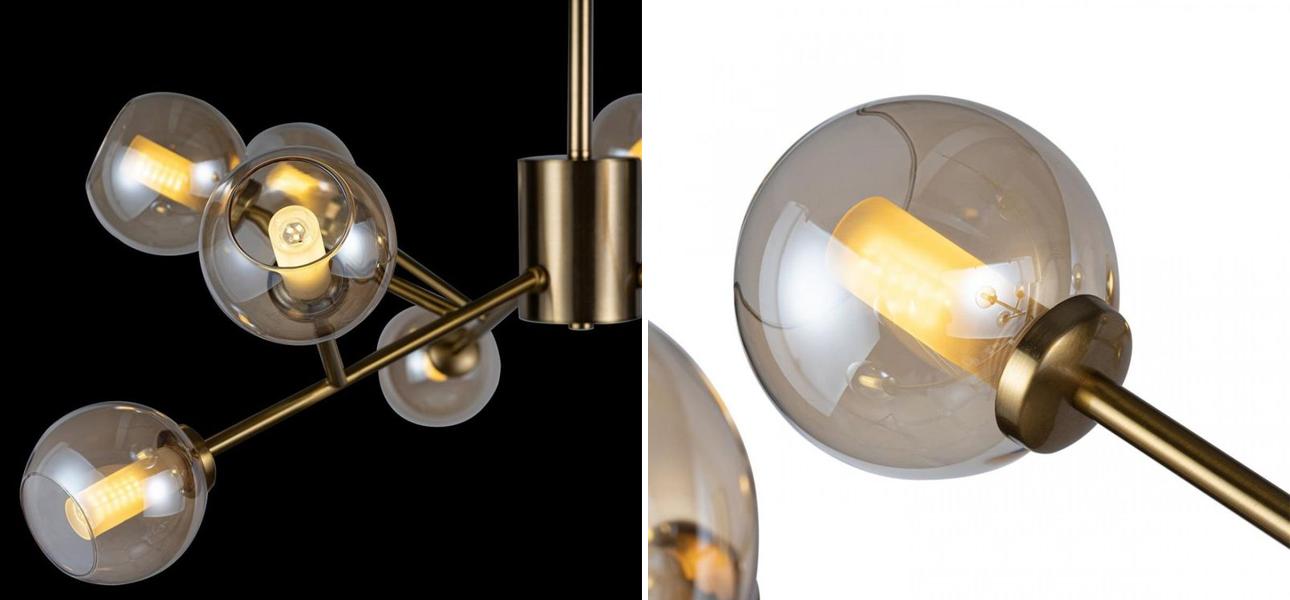 Люстра Boule De Cristal amber 9 - фото