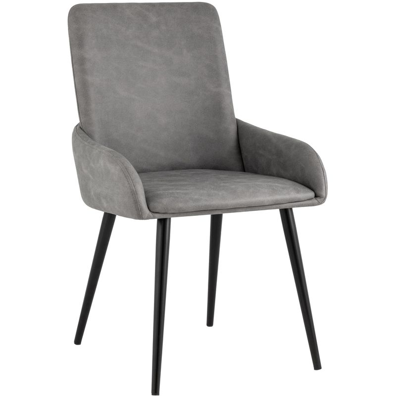 Стул Munchen Chair Серая Искусственная Замша Серый Черный Стул Munchen Chair Серая Искусственная Замша Серый Черный в Брянске | Loft Concept