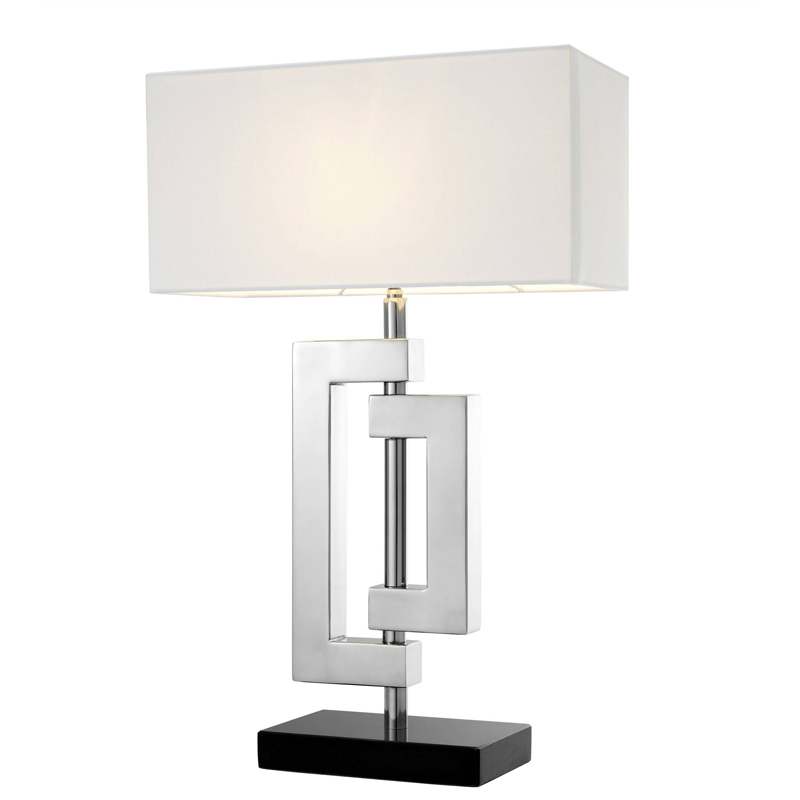Настольная лампа Eichholtz Table Lamp Leroux stainless steel Белый Нержавеющая сталь Черный Настольная лампа Eichholtz Table Lamp Leroux stainless steel Белый Нержавеющая сталь Черный в Брянске | Loft Concept