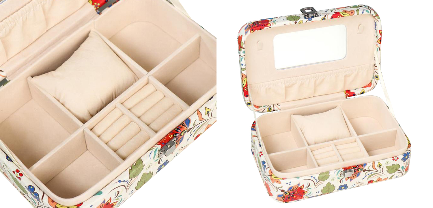 Шкатулка Multicilored Floral Pattern Jewerly Organizer Box - фото
