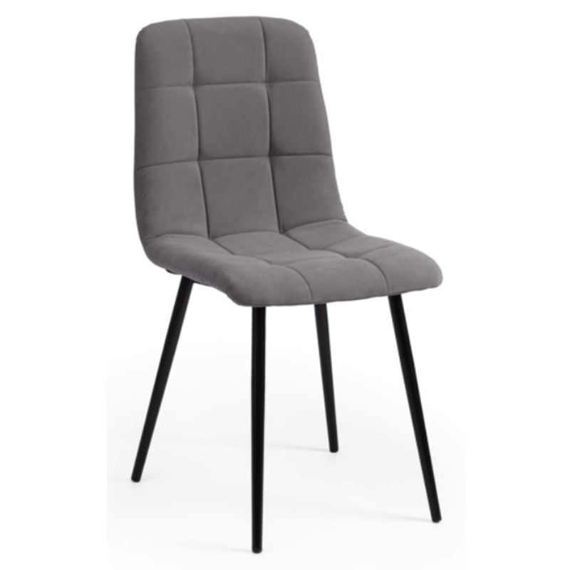 Стул Nancy Velour Grey Chair Серый Черный Стул Nancy Velour Grey Chair Серый Черный в Брянске | Loft Concept