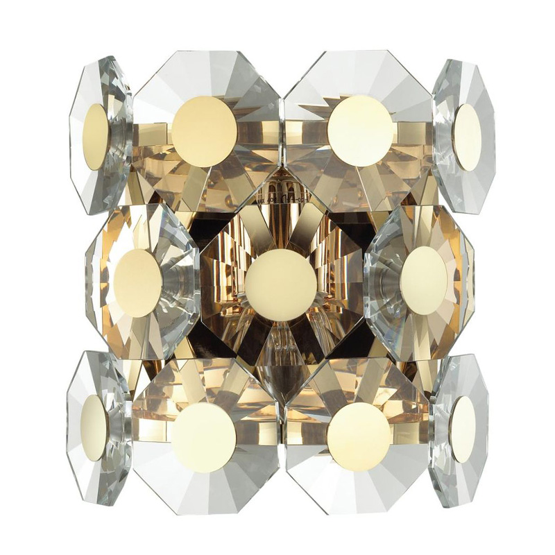 Бра Crystal Octagons Gold Золотой Прозрачное Стекло Бра Crystal Octagons Gold Золотой Прозрачное Стекло в Брянске | Loft Concept