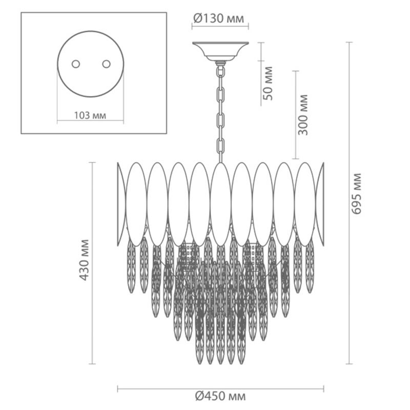 Люстра KEBO KING CHANDELIER four cascades D 45 Люстра KEBO KING CHANDELIER four cascades D 45 в Брянске