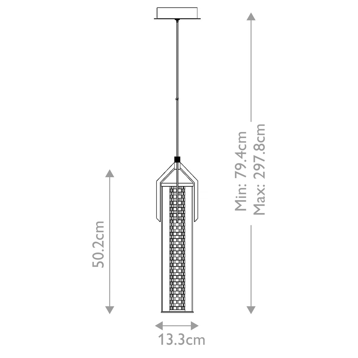 Подвесной светильник хромированного цвета с прозрачным цилиндрическим стеклянным плафоном Eurofase в Брянске