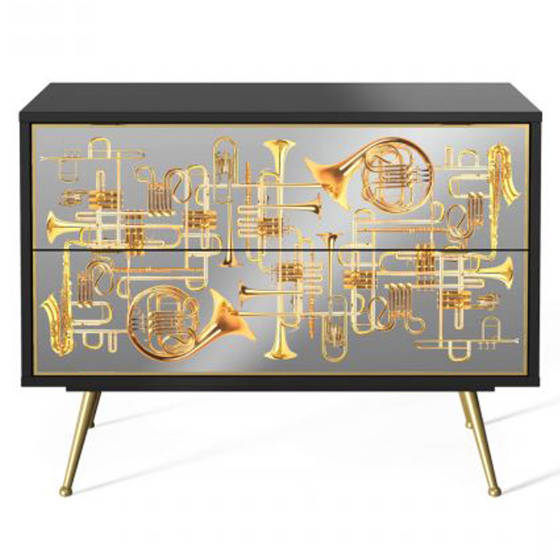 Комод Seletti Chest of Two Drawers Trumpets Золотой Черный Золотой Шампань Комод Seletti Chest of Two Drawers Trumpets Золотой Черный Золотой Шампань в Брянске | Loft Concept