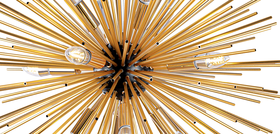 Huge Sputnik Chandelier Gold and Black  - фото №2