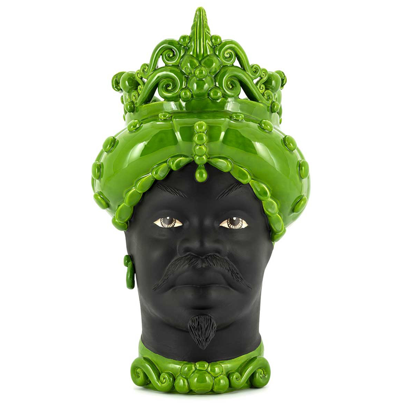 Ваза VASE MORO MAN MED. MAT Green Черный Зеленый Ваза VASE MORO MAN MED. MAT Green Черный Зеленый в Брянске | Loft Concept
