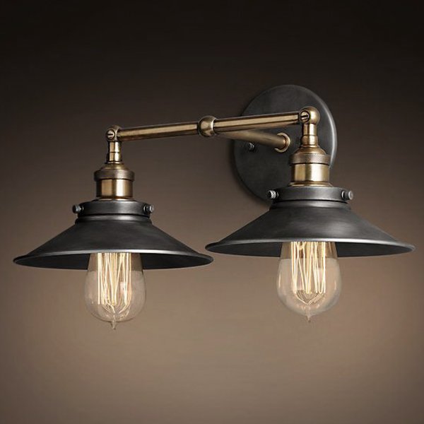Бра Loft Cone 20th c.Factory filament Pendant Double Бронза Черный Бра Loft Cone 20th c.Factory filament Pendant Double Бронза Черный в Брянске | Loft Concept