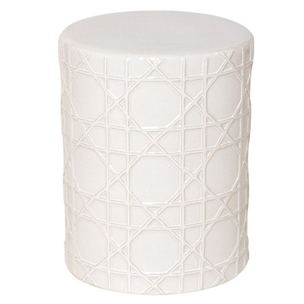 Керамический табурет Cane Garden Stool - White Белый Керамический табурет Cane Garden Stool - White Белый в Брянске | Loft Concept
