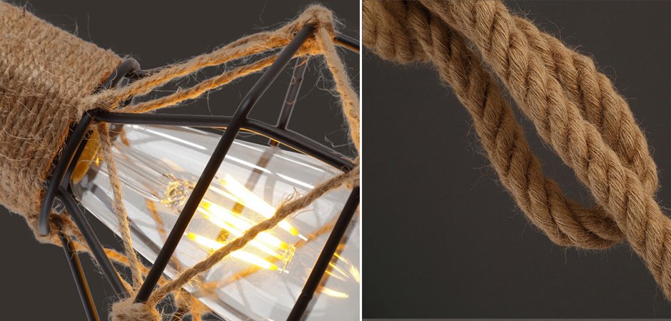 Подвесной светильник LOFT ROPE CHANDELIER CAGE Mono Подвесной светильник LOFT ROPE CHANDELIER CAGE Mono - Loft-Concept в Брянске