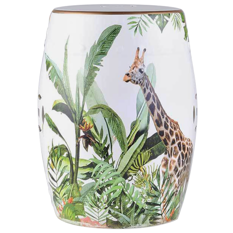 Керамический табурет Giraffe Tropical Animal Ceramic Stool White Белый Зеленый Коричневый Керамический табурет Giraffe Tropical Animal Ceramic Stool White Белый Зеленый Коричневый в Брянске | Loft Concept