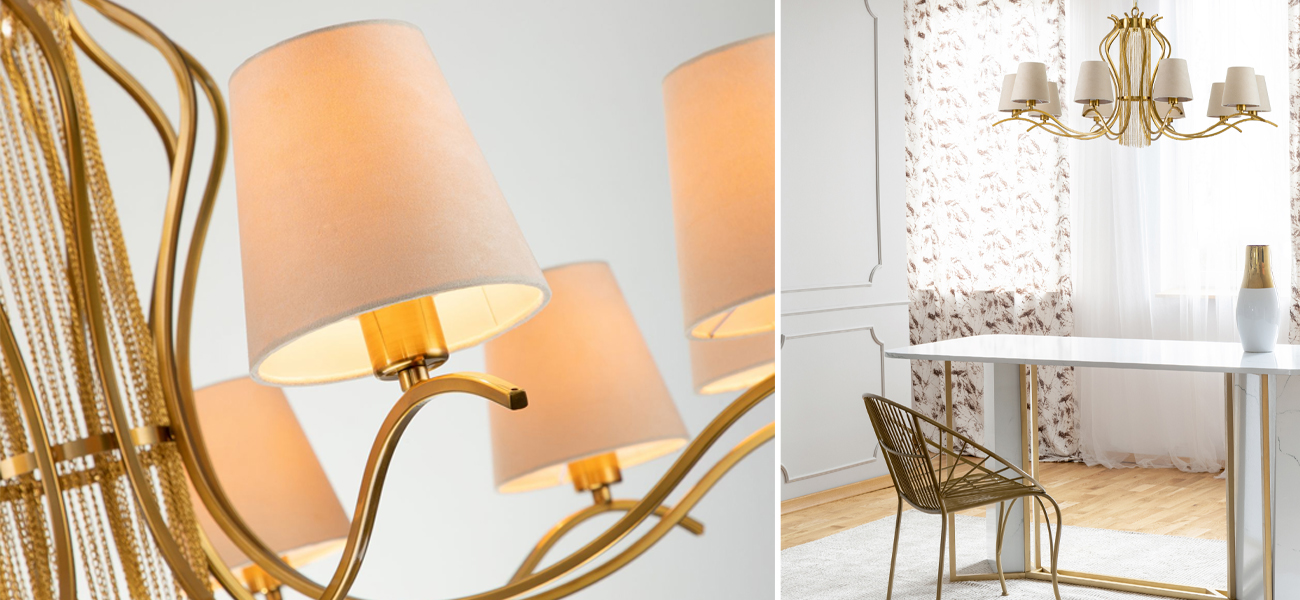 Люстра с абажурами из велюровой ткани Gracy D101 см - фото №1