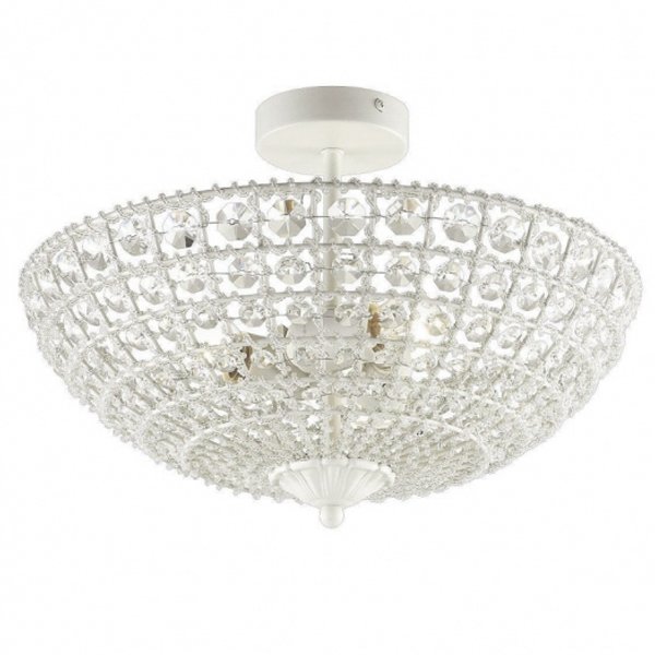 Потолочный светильник Casbah Crystal Top Lamp 3 Прозрачный Белый Потолочный светильник Casbah Crystal Top Lamp 3 Прозрачный Белый в Брянске | Loft Concept